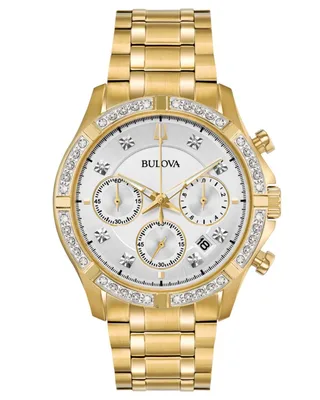 Men’s Chronograph Diamond-Accent Gold-Tone Stainless Steel Bracelet Watch 42mm, Created for Macy’s